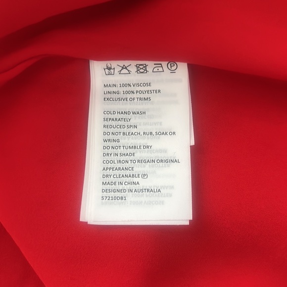 NWT Bardot Red Long Sleeve Ruffle Trim Mini Dress Size XS US 2. - Picture 8 of 12